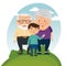 Happy grandparents cartoon