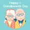 Happy Grandparents Day card with text.Vector flat style