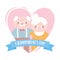 Happy grandparents day, cute grandpa and grandma in heart love cartoon card
