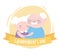 Happy grandparents day, old couple are together forever cartoon card