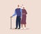 Happy grandparents in love. Eldery couple. Seniors. Vector