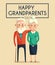 Happy grandparents. Vector cartoon illustration