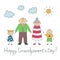 Happy grandparentâ€™s day. Colorful card with text. Grandfather and grandmother. Happy grandpa and grandma. Vector