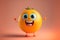 Happy grapefruit cartoon character, Generative AI