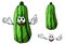 Happy green cartoon zucchini vegetable