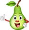 Happy green pear thumbs up