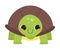 Happy Green Turtle Standing and Smiling Vector Illustration