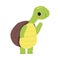 Happy Green Turtle Standing and Waving Paw Vector Illustration