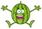 Happy Green Watermelon Fruit Cartoon Mascot Character Jumping