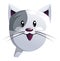 Happy grey cartoon cat vector illustration