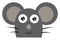 A happy grey mouse vector or color illustration