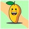 Happy grinning Cute Mango fruit cartoon face mascot character vector design