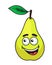 Happy grinning ripe pear fruit