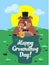 Happy groundhog day illustration.