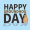 Happy groundhog day.logo,icon,cute groundhog is scared of his shadow,perfect for greeting cards,invitations,posters