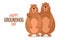 Happy groundhog day, pair of groundhogs in love with hearts. Congratulatory banner, card, poster