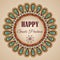 Happy Gudi Padwa! Vector greeting card with floral mandala frame. Indian lunar new year celebration