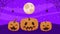 happy halloween animation with pumpkins and spiders