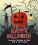 Happy halloween background pumpkin party poster vector