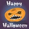 Happy Halloween Banner Pumpkin Scary Face