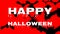 Happy Halloween with bats on red background