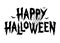 HAPPY HALLOWEEN BATS SPIDER WEB TEXT BANNER