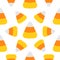 Happy Halloween. Candy corn big. Seamless Pattern. Wrapping paper, textile template. Print template. Flat design. White background