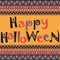 Happy Halloween card with African ornament design