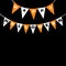 Happy Halloween card. Bunting flags pack letters. Flag garland