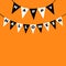 Happy Halloween card. Bunting flags pack letters. Flag garland. Party decoration element.