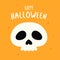 Happy halloween card with cartoon spooky skull