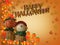 Happy Halloween card Pumpkin Scarecrow