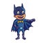 Happy halloween. Cartoon cute child in costume batman