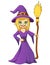 Happy halloween Cartoon witch isolated