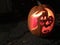 Happy Halloween carved pumpkin design with copy space