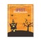 Happy halloween, castle spiders dry tree trick or treat party poster