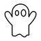 Happy halloween, character creepy ghost trick or treat party celebration linear icon design