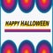 Happy Halloween colorfull message with many colors and a circular detail on it