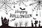Happy Halloween Colorless Vector Illustration