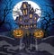 Happy Halloween cozy haunted house