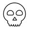 Happy halloween, creepy skull trick or treat party celebration linear icon design