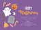 Happy halloween cute ghost creepy eye tombstone pumpkin candies