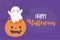 Happy halloween cute ghost pumpkin shaped bucket spiders