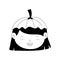 Happy halloween, cute girl pumpkin face costume isolated design icon line style