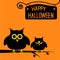 Happy Halloween cute owls card.