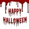 Happy Halloween day drop down blood stain splashing text messenger on invisible white wall. Vector illustration. Holiday and