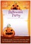 Happy Halloween editable poster with angry and scared pumpkins with parchment on orange background with bats. Happy