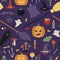 Happy Halloween Element Set. Angry Pumpkins, Mushrooms and Candles