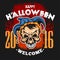 Happy Halloween. Evil clown skull