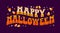 Happy Halloween festive vector lettering illustration for October events designs